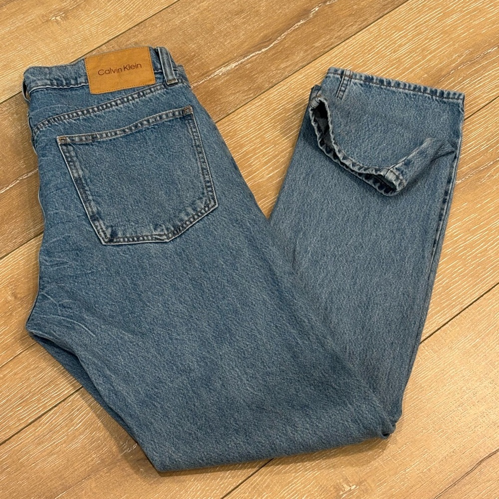 Calvin Klein Vintage-Style 100% Cotton Straight Leg Jeans